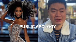 JUST IN PAGEANT CORESPONDENT ADAM GENATO PUBLIC APOLOGY TO MISS UNIVERSE ASIA 2024 CHELSEA MANALO [upl. by Odrarej216]