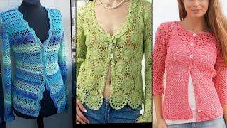 Very latest stylish trendy crochet handknit blouse top pattern designs ideas for women 2025 [upl. by Friedlander739]