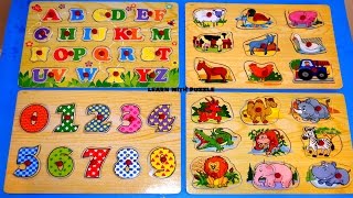 Learn AnimalsNumbers counting and ABC letters Puzzle Fun preschool children learning Kid Z Fun [upl. by Eckmann]