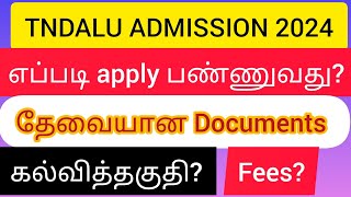 TNDALU admission 2024 eligibility and required documents [upl. by Bonns]