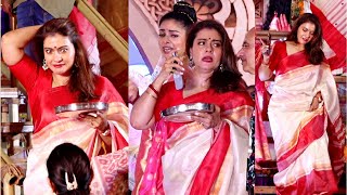 Kajol At Sindoor Khela At Mukherjee Durga Puja 2024 [upl. by Yelruc]