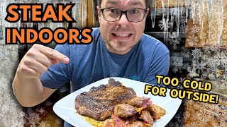 Steaks in a Cast Iron Skillet  Easy Parmesan Potatoes [upl. by Nrubloc520]