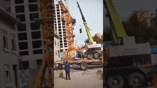 Live crane crash 😥😭automobile excavator crane craft cranecrash  live😔😔 [upl. by Symon]