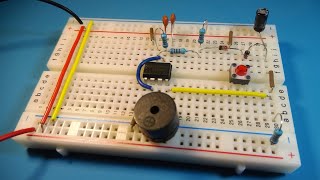 Doorbell circuit using 555 timer  Breadboard projects [upl. by Asyral]