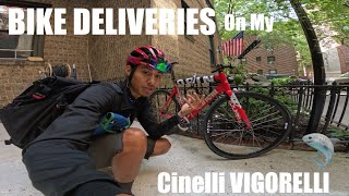 FIXED GEAR  BACK OUTSIDE on my CINELLI VIGORELLI SHARK doing DELIVERIES for CAPSULE part 2 [upl. by Earezed]