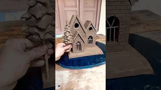 Ultra modern clay house Christmas house mudhouse shorts cutehouse homemadehome winterhome [upl. by Kristal]