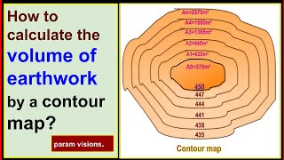 How to calculate the volume of the earthwork by using a contour map [upl. by Marla]