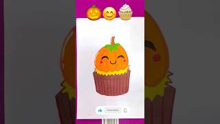 So Satisfying 🎃😊🧁 shorts youtubeshortsart viral emojichallenge drawing pumpkin [upl. by Eimia]