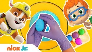 Surprise Eggs Ep 1 Bath Time Toys 🛀 w PAW Patrol amp Bubble Guppies Stay Home WithMe  Nick Jr [upl. by Doowrehs]