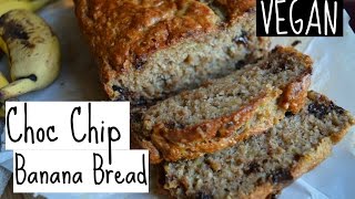 SIMPLE VEGAN BANANA BREAD  choc chip style [upl. by Weisbart]