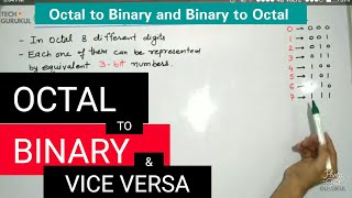 9 Octal To Binary amp Binary To Octal Conversion  Digital Electronics  TECH GURUKUL [upl. by Athey]