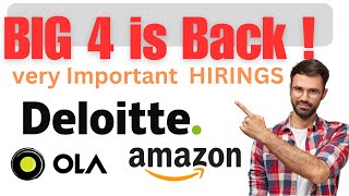 Deloitte Hiring  PANASONIC  OLA  KPMG  Amazon  Fresher Hiring  Experienced JOBS  2023 2024 [upl. by Ecilayram]