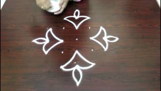 deepam kolam designs with 7 to 1 dots muggulu designs with dots simple rangoli designs with dots [upl. by Newhall]