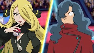 Pokemon Battle Cynthia Vs Tobias Cynthia Anime Team [upl. by Ayar]