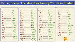 300 Commonly Confused Homophones in English from A to Z [upl. by Finstad]