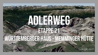 Adlerweg Etappe 21  Württemberger Haus  Memminger Hütte  Wandern Tirol  GPSTrack [upl. by Germaun]