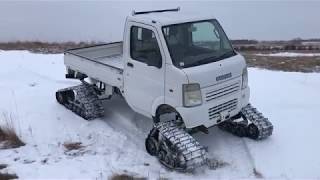 Suzuki Carry Mini Truck with Tracks  Test Drive  Speed Run [upl. by Llerroj]