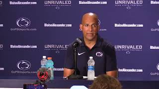 Coach James Franklin recaps team performance against Delaware [upl. by Ashely753]