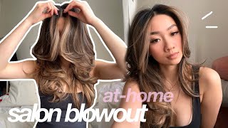 AT HOME SALON BLOWOUT TUTORIAL  haircare routine products I use everyday  Colleen Ho [upl. by Dimitris840]