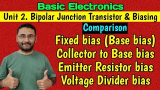 Transistor Biasing Methods  Comparison  BEBTech 1st year  Basic Electronics  in हिन्दी [upl. by Yarg238]