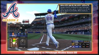 MLB THE SHOW 23  Atlanta Braves vs Pittsburgh Pirates  Game 88  Season 2 Hall Of Fame [upl. by Greyso605]