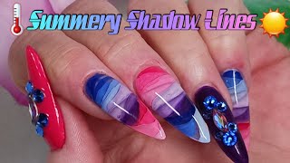 Summery Shadow Lines  Nails That Take a LONG Time [upl. by Marice852]