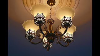 How to install Prop It Up antique brass finish 5 light chandelier 8893 Easy and Quick [upl. by Eimmis]