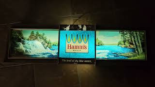 For Sale 1965 Hamms Anniversary Rippler Motion Lighted Beer Sign Hamms Waterfall Canoe Camping [upl. by Venditti]