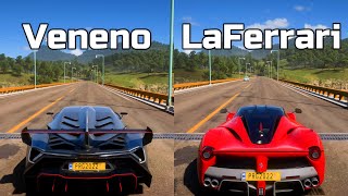 Forza Horizon 5 Lamborghini Veneno vs Ferrari LaFerrari  Drag Race [upl. by Rattray]