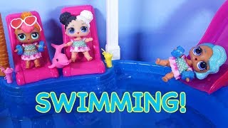 LOL SURPRISE DOLLS Go Swimming And Clean Their Rooms [upl. by Colwin]