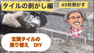 玄関タイルの張り替えDIY タイルを張替えで剥がし編 よろずや ゆき [upl. by Kristi]