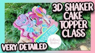 3D Shaker Cake Topper Tutorial Class  Silhouette Studio  Very Detailed [upl. by Dove]