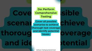 Do Perform Comprehensive Testing softwaretesting [upl. by Massey471]