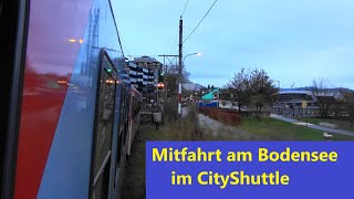 Mitfahrt im CityShuttle von LochauHörbranz➡️Bregenz entlang am Bodensee [upl. by Glinys]