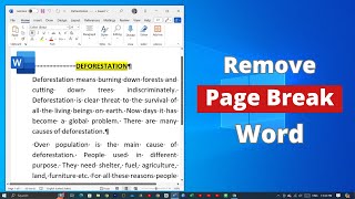 How to Remove Page Break on Microsoft Word [upl. by Aicilav432]