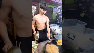 Cute and handsome boy cooking street food quotfry noodlequot [upl. by Elga]