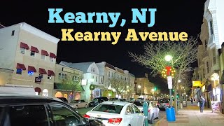 Night walk on Kearny Avenue in Kearny New Jersey USA  Woodland Ave to Memorial Park [upl. by Harshman]