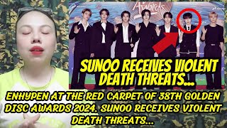 ENHYPEN at the red Carpet of 38th Golden Disc Awards 2024 Sunoo Receives Violent Death Threats [upl. by Rosalie661]