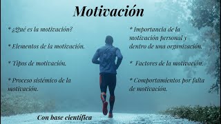 Motivación Concepto tipos elementos del proceso de motivación factores e importancia [upl. by Pattie45]