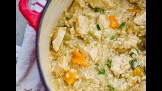 ONE POT CHICKEN RISOTTO Recipe [upl. by Enneirb]