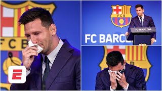 ROMPIÓ EN LLANTO Lionel Messi se despidió del FC Barcelona con ganas de regresar  La Liga [upl. by Kirbee332]