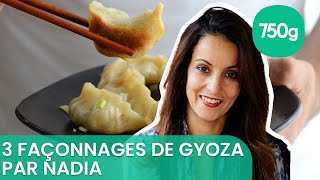 Recette des gyoza au poulet et ses 3 façonnages  750g [upl. by Kirad]