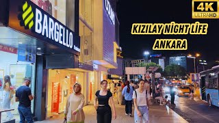 Kizilay Nightlife 2023 Ankara City Walking Tour4k 60fps [upl. by Sutton]