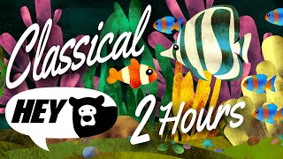 Hey Bear Bedtime  Classical Aquarium  2 Hours  Relaxing Video with Music [upl. by Russian]