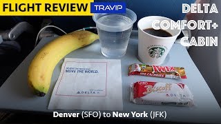 Delta Comfort Review Denver to New York JFK  Travip Flight Review [upl. by Valleau]