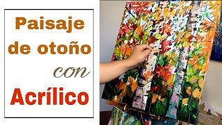 Acrílico Como pintar un paisaje de otoño Como usar el color Técnicas de pintura Enrique Zaldivar [upl. by Marigold]