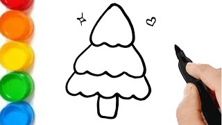 HOW TO DRAW CHRISTMAS TREE 🎄🌲EASY DRAWINGColouringartofricial [upl. by Orabla]