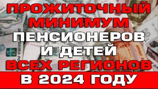 Прожиточный минимум пенсионеров и детей 2024 по всем регионам России [upl. by Naahs]