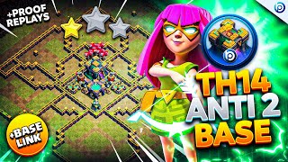 The ULTIMATE TH14 ANTI 2 STAR BASE with LINK 2024  Town Hall 14 Trophy Base ANALYSIS  PROOF Replay [upl. by Mitzie]