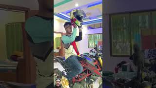 friendship ktm dangerous trampoline viralvideo driving stunt duck god goviral shorts [upl. by Eilagam790]